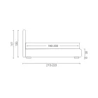 Upholstered Double Bed with Fabric Storage Unit - Belle Viadurini