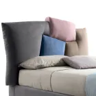 Upholstered Double Bed with Fabric Storage Unit - Belle Viadurini