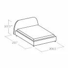Padded double bed with modern container 160x190 / 200 Reby Viadurini