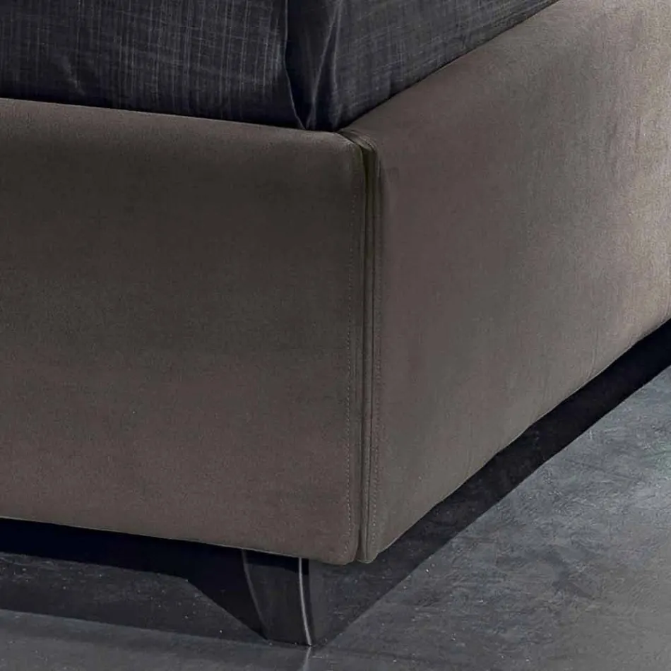 Padded double bed with modern container 160x190 / 200 Reby Viadurini