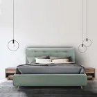Upholstered Double Bed with Optional Storage Made in Italy - Akira Viadurini