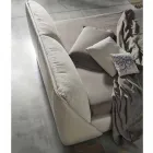Double Bed Padded and Covered in Fabric and Leather Made in Italy - Lula Viadurini