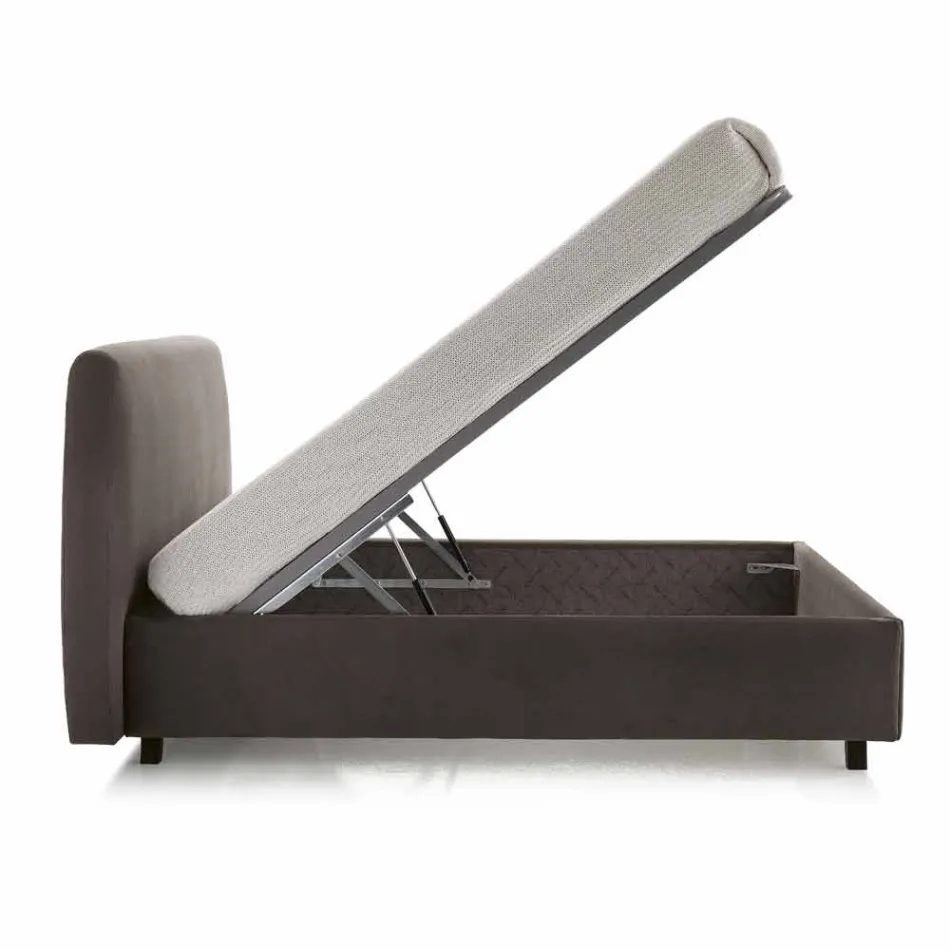 Imitation leather upholstered double bed with box 160x190 / 200 cm Agly Viadurini