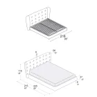 Double Bed Upholstered in Polyurethane Foam Made in Italy - Capriccio Viadurini