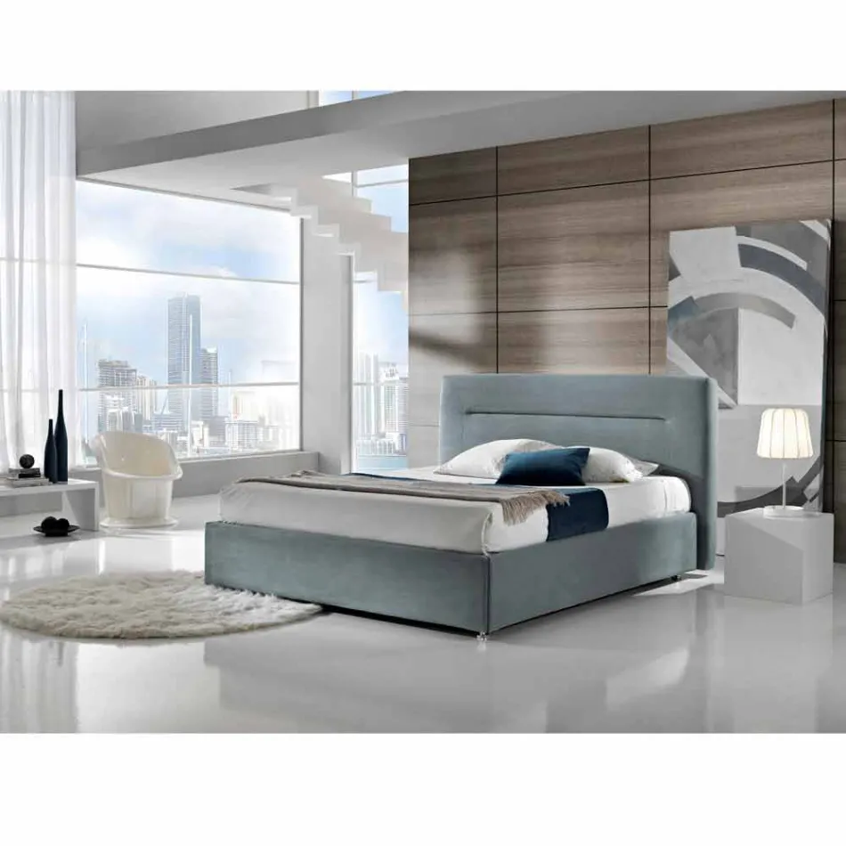 Modern upholstered double bed with 160x190 / 200cm Sun box Viadurini