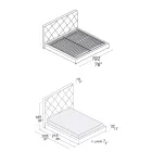 Upholstered Double Bed Covered in Fabric or Leather - Celebre Viadurini