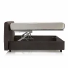 Imitation leather double bed with storage box 160x190 / 200 cm Gin Viadurini