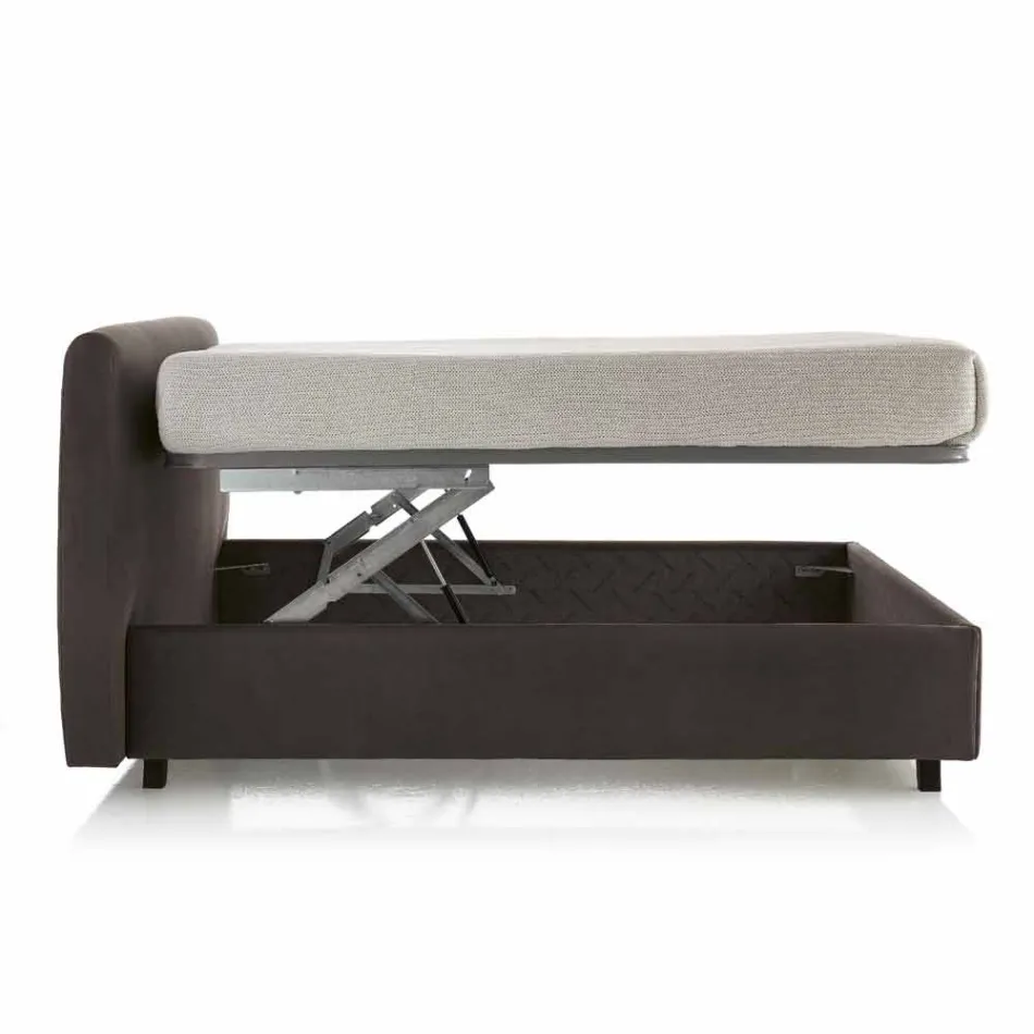 Imitation leather double bed with storage box 160x190 / 200 cm Gin Viadurini