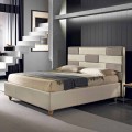 Imitation leather double bed with storage box 160x190 / 200 cm Gin