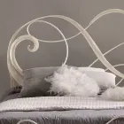 double bed in wrought iron with Athena treble clef decoration Viadurini