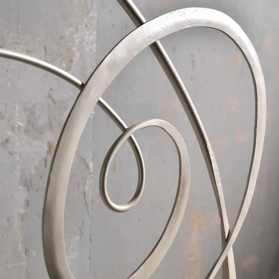 double bed in wrought iron with Athena treble clef decoration Viadurini