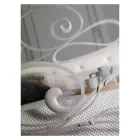 Iron double bed with coordinated footboard Made in Italy - Laser Viadurini