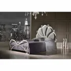 Double bed upholstered with iron crystals Kimberly Viadurini
