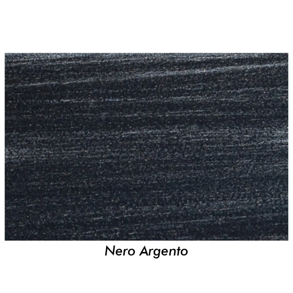 Double Bed in Black Silver Tubular Iron Made in Italy - Geometry Viadurini