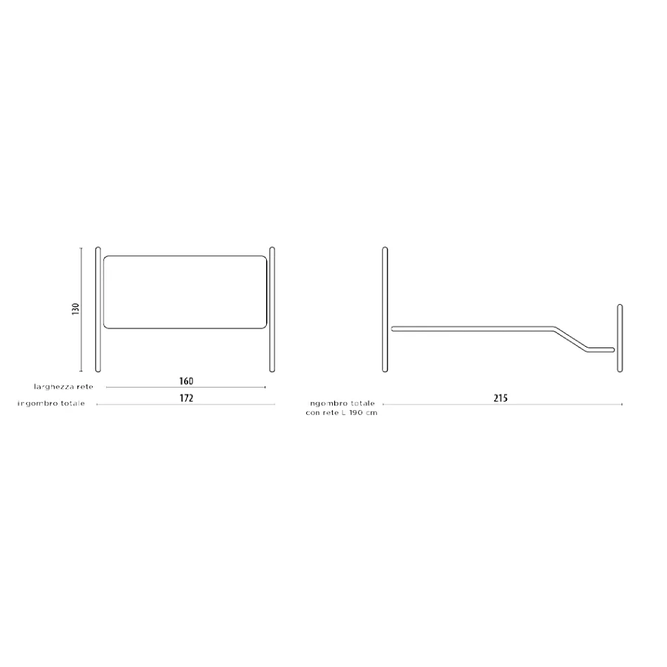 Double Bed in Green or Black Iron Made in Italy - Poldo Viadurini