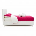 Double bed upholstered in leatherette with Swarovski Made in Italy - Perzio