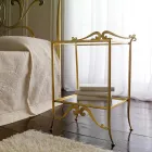 Genuine Leather Double Bed Complete with Mattress and 2 Bedside Tables - King Viadurini