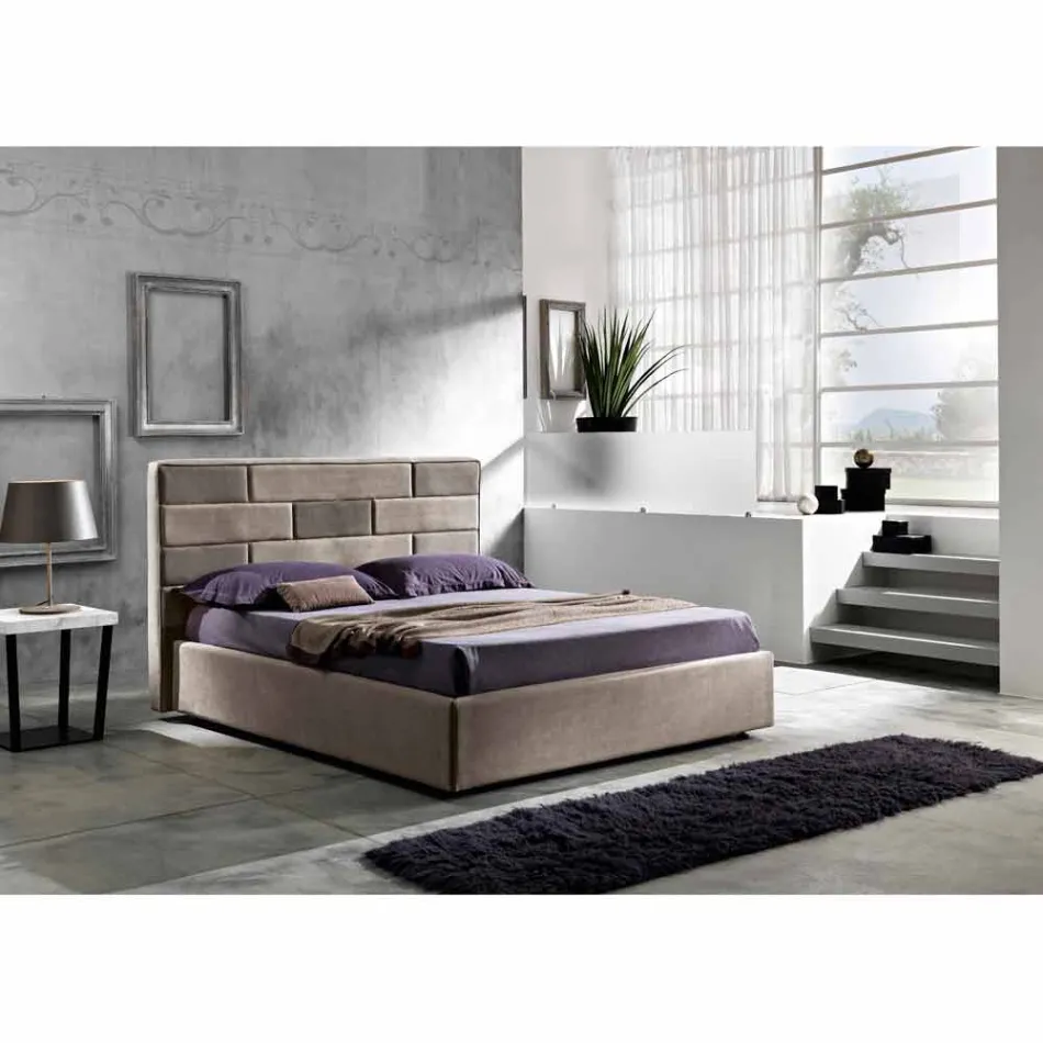 Modern double bed with storage box 160x190 / 200 cm Gin Viadurini