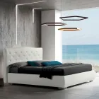 Modern Double Bed with Box and Quilted Headboard - London Viadurini