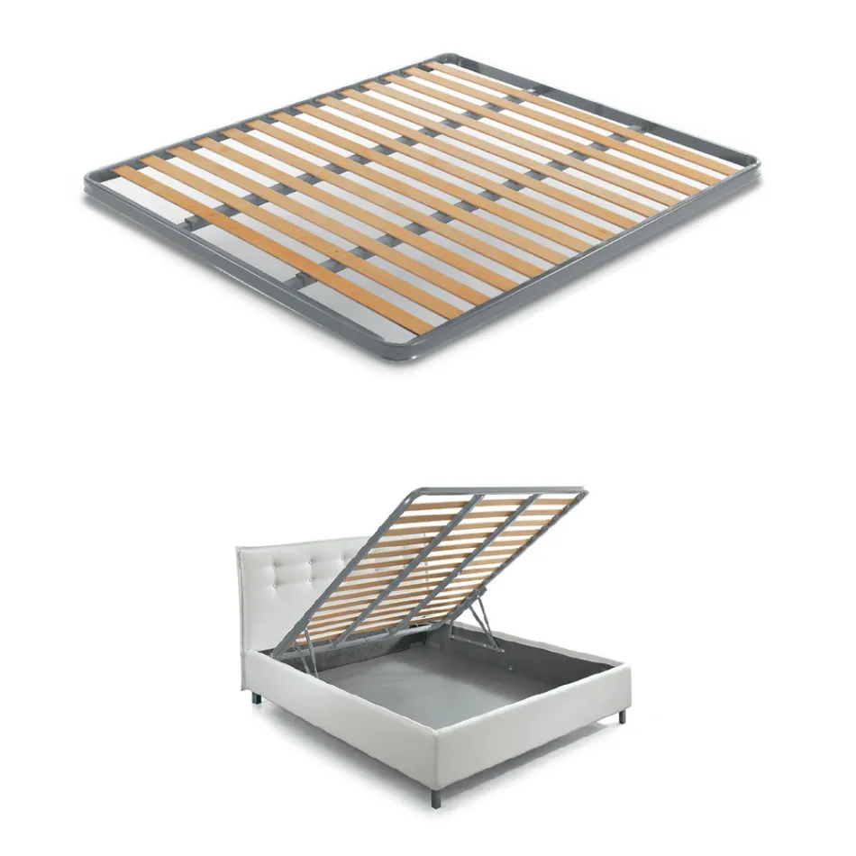 Modern Double Bed with Fireproof Leather Box - Ania Viadurini