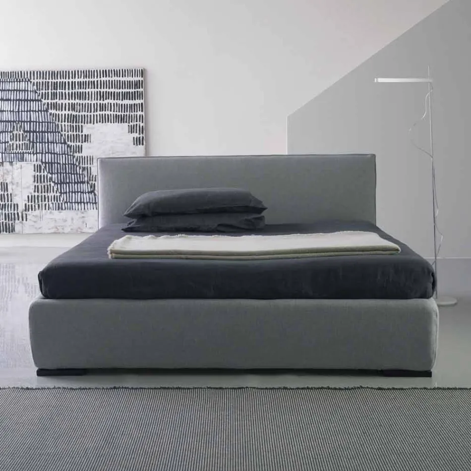 Modern double bed, with storage unit, Gaya New by Bolzan Viadurini