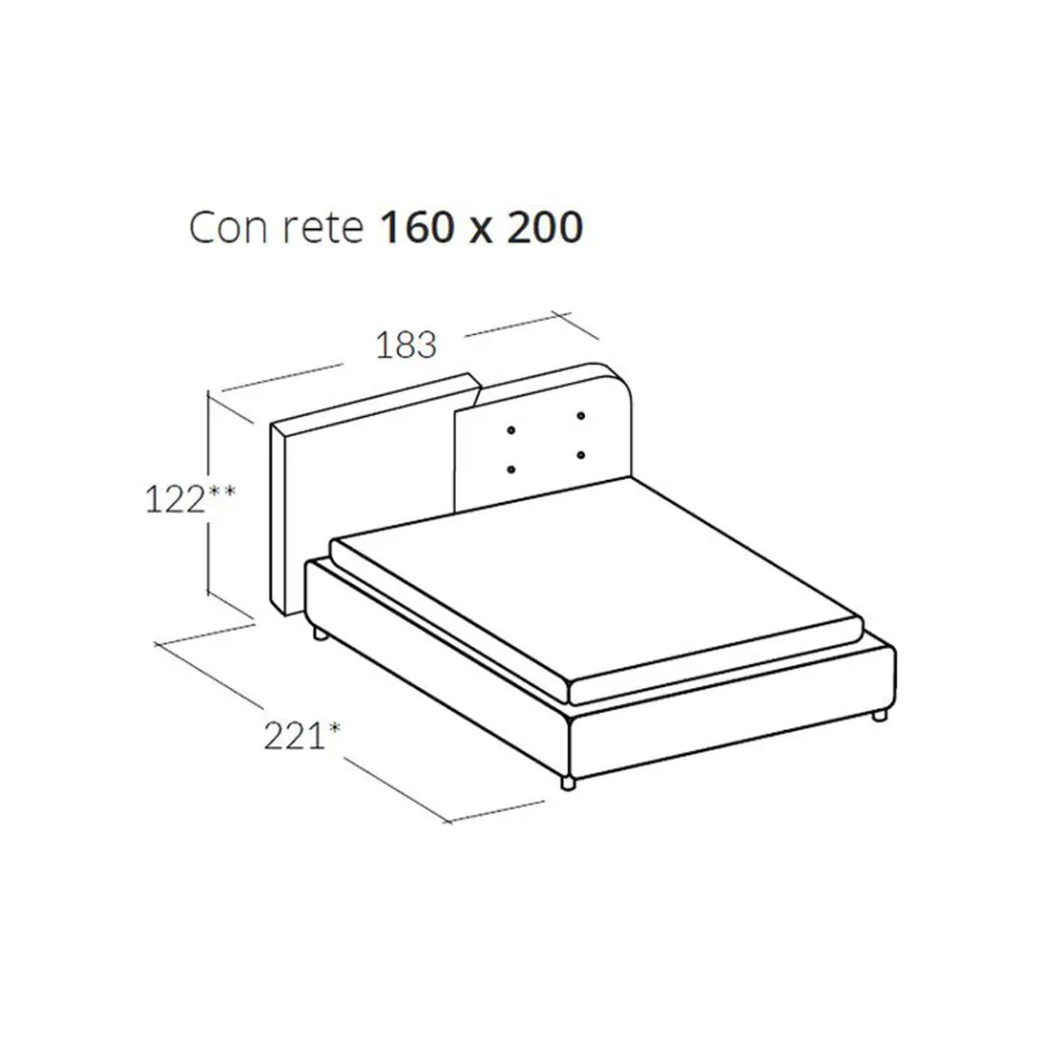 Modern Design Double Bed in Grey and Orange Velvet - Plorifon Viadurini