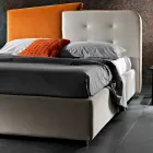 Modern Design Double Bed in Grey and Orange Velvet - Plorifon Viadurini