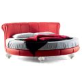 Luxury Round Modern Double Bed in Faux Leather Made in Italy - Dream