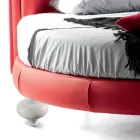 Luxury Round Modern Double Bed in Faux Leather Made in Italy - Dream Viadurini