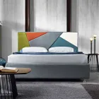 Modern padded double bed with lift box 160x190 / 200cm Mia Viadurini