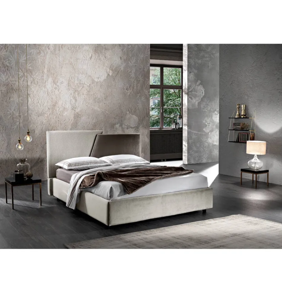 Modern Upholstered Double Bed with Quilted or Smooth Design - Aftamo Viadurini