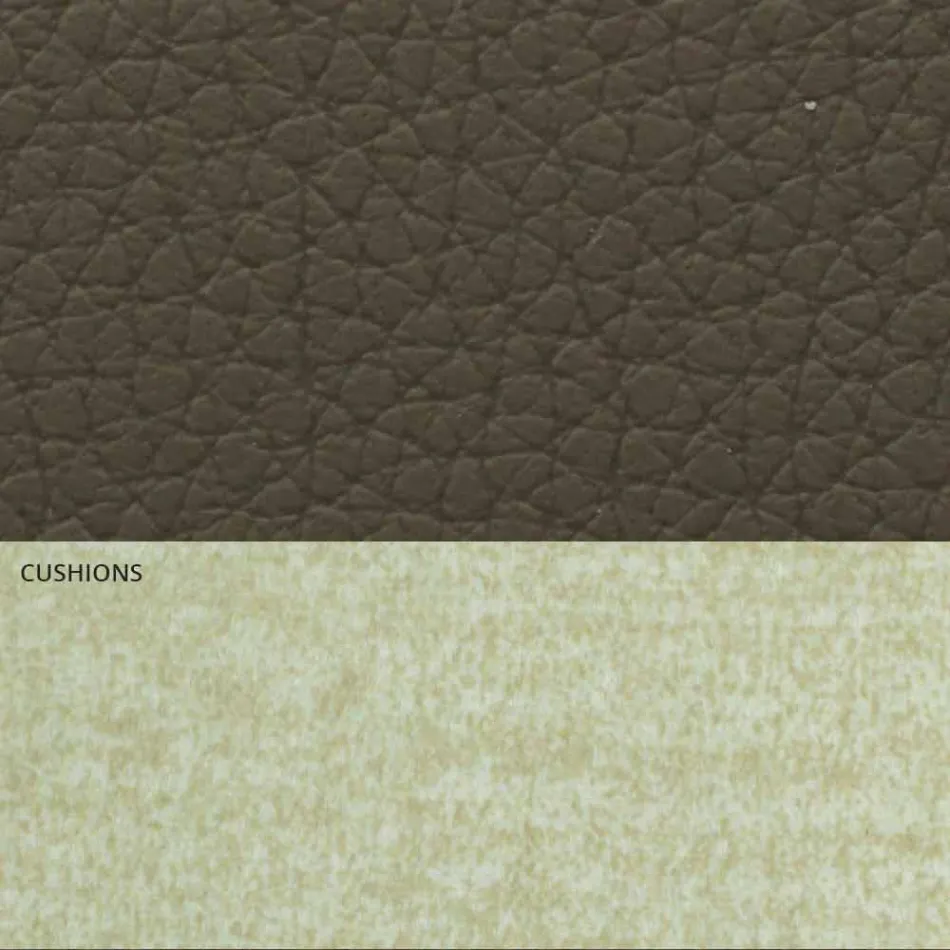 Modern Double Bed in Leatherette and Fabric Made in Italy - Zeldo Viadurini