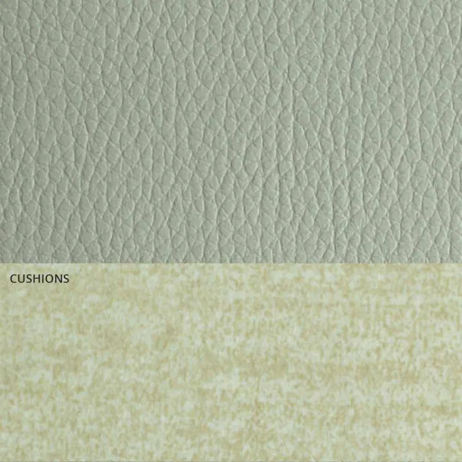 Modern Double Bed in Leatherette and Fabric Made in Italy - Zeldo Viadurini