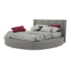 Round Double Bed with Storage Box in Faux Leather or Fabric - Romantic Viadurini