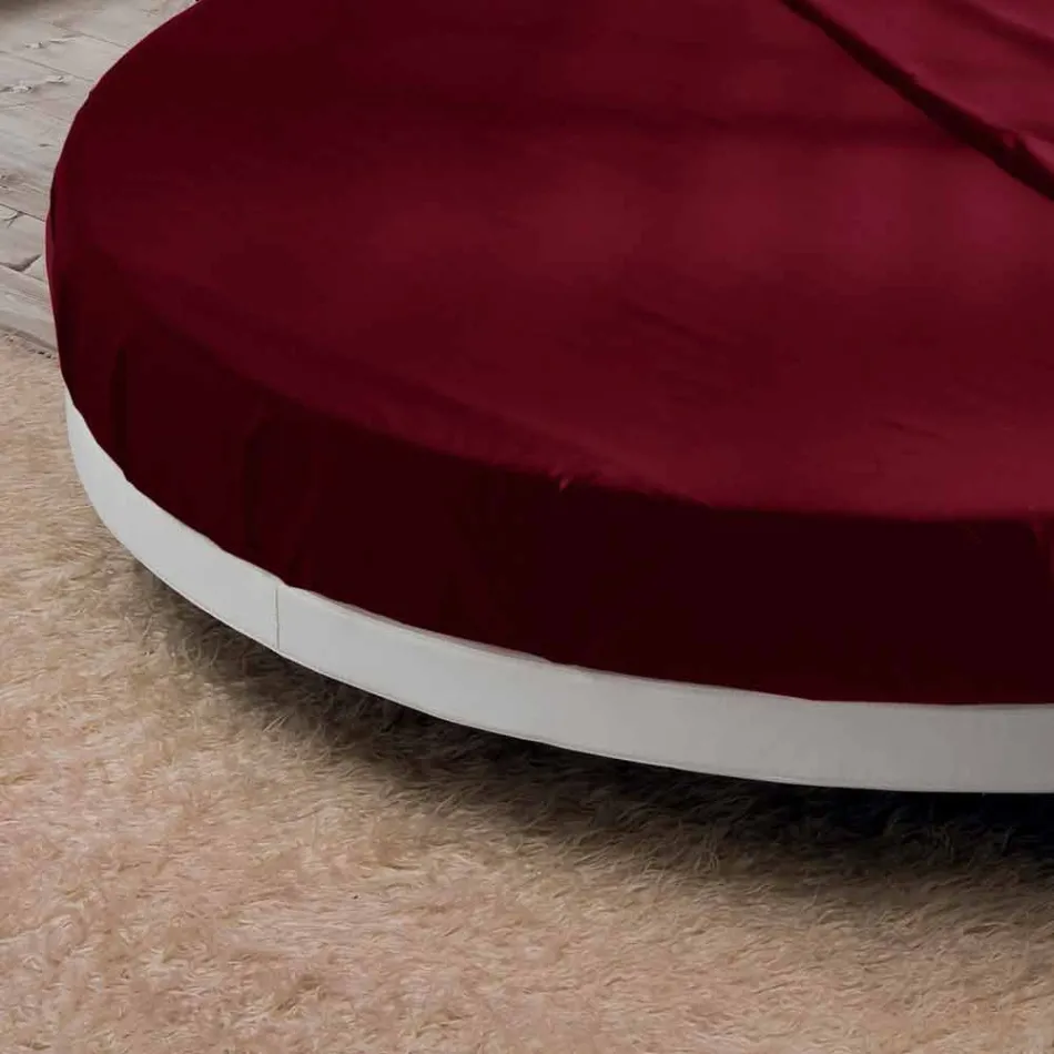 Round Double Bed Covered in Made in Italy Design Ecoleather - Vesio Viadurini