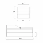 Single bed with shaped headboard and side panel, Line8 Bolzan Viadurini