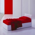 Single bed with headboard, structure in iron and wood Queue by Bolzan