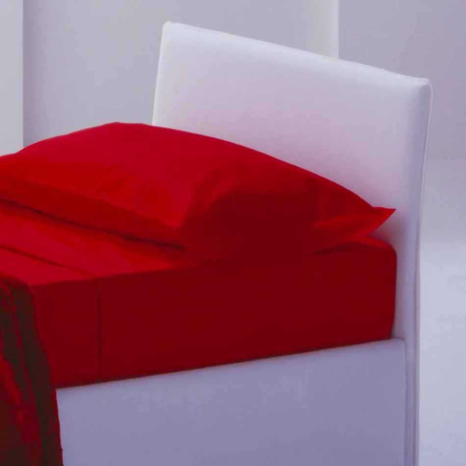 Single bed with headboard, iron and wood structure Queue by Bolzan Viadurini