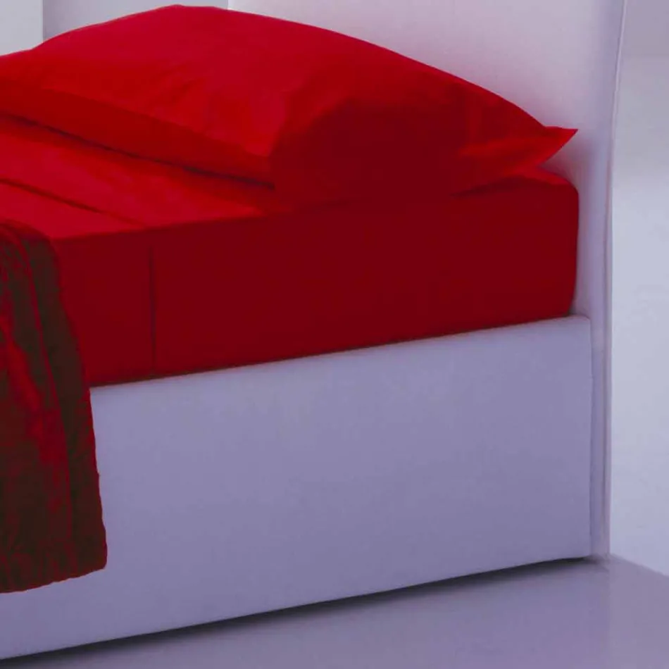 Single bed with headboard, iron and wood structure Queue by Bolzan Viadurini