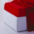 Single bed with headboard, iron and wood structure Queue by Bolzan Viadurini