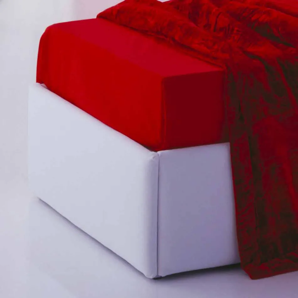 Single bed with headboard, iron and wood structure Queue by Bolzan Viadurini