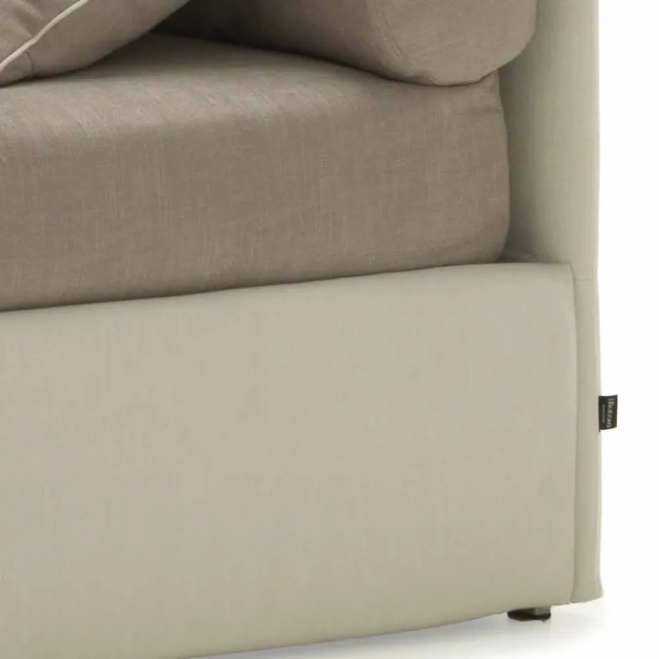 Single bed with headboard, iron and wood structure Queue by Bolzan Viadurini