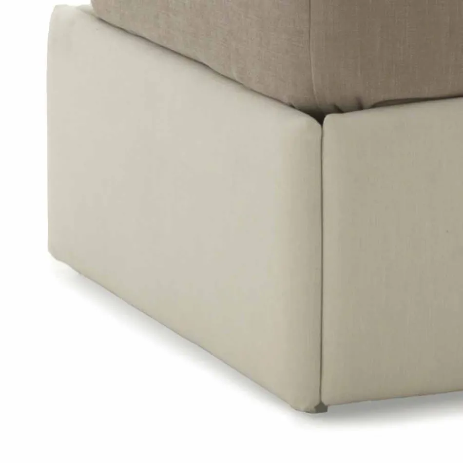 Single bed with headboard, iron and wood structure Queue by Bolzan Viadurini