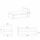 Single bed with headboard, iron and wood structure Queue by Bolzan Viadurini