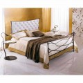 Wrought-iron single bed Idra Capitonné