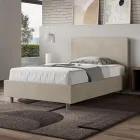 120x200 cm Queen Size Bed with Microfiber Headboard Made in Italy - Pallone Viadurini