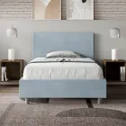 120x200 cm Queen Size Bed with Microfiber Headboard Made in Italy - Pallone Viadurini