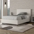 120x200 cm Queen Size Bed with Faux Leather Headboard Made in Italy - Pallone Viadurini