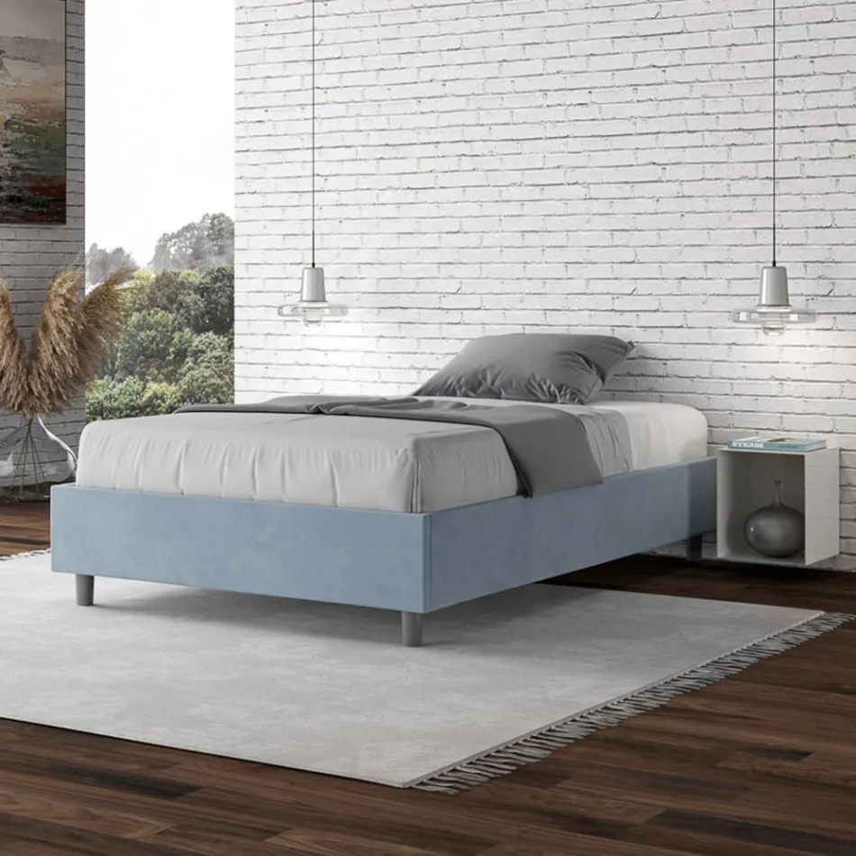 Queen-Sized Bed 120x200 cm Covered in Microfiber Made in Italy - Athlete Viadurini