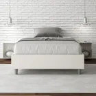 Queen-Sized Bed 120x200 cm Upholstered in Faux Leather Made in Italy - Athlete Viadurini